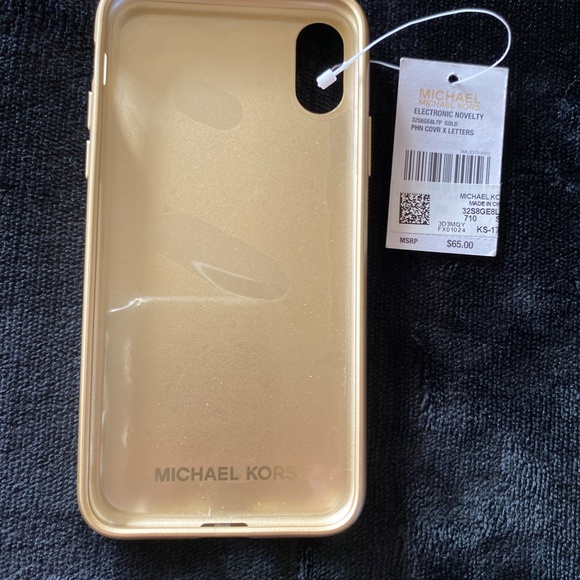 NIB Michael Kors Gold gem iPhone X Snap on case - Picture 5 of 5